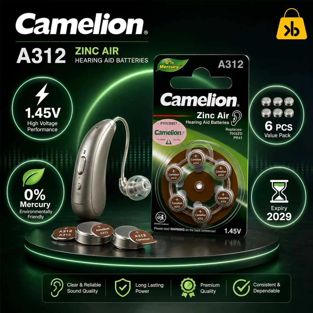 باتری سمعک Camelion A312 – پک ۶ عددی — تصویر ۸