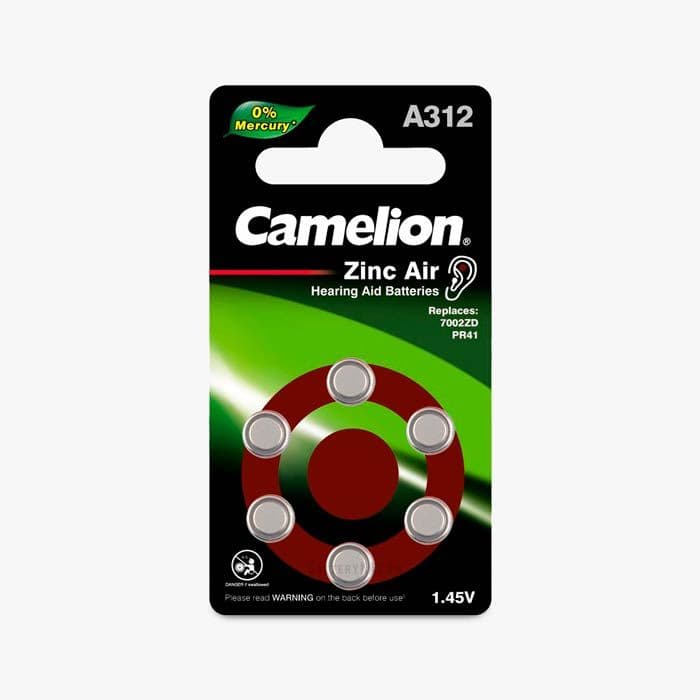 باتری سمعک Camelion A312 – پک ۶ عددی