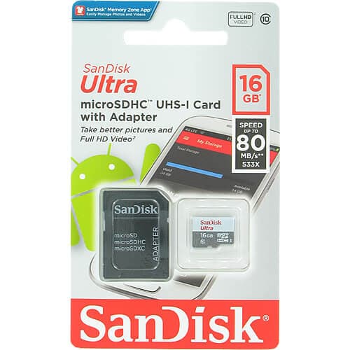 کارت حافظه میکرو 16 گیگابایت با سرعت 80 کلاس 10 Sandisk micro SDHC — تصویر ۳