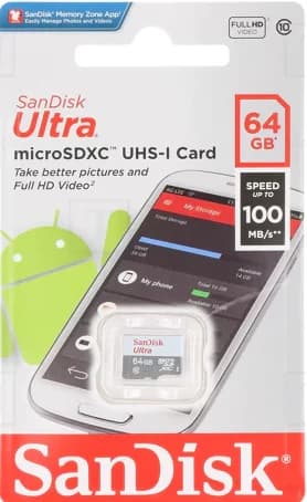 کارت حافظه میکرو 64 گیگابایت سندیسک Sandisk micro 64Gb C10 UHS — تصویر ۳
