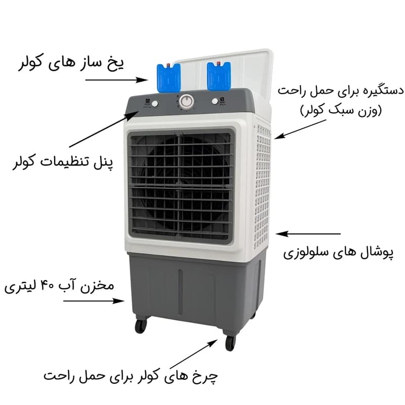 کولر آبی سلولزی 2800 مدل AC-2800 — تصویر ۵
