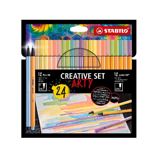 ست 24 عددی روان نویس point 88 و ماژیک Pen 68 استابیلو مدل Arty Creative — تصویر ۲