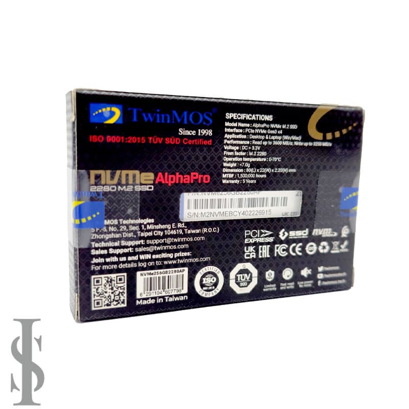 اس اس دی توین موس SSD M.2 TwinMOS AlphaPro 256GB NVME — تصویر ۱۲