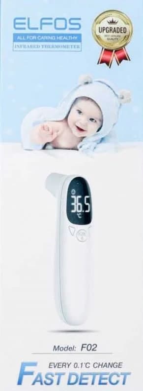دماسنج الکترونیکی پزشکی مادون قرمز غیر تماسی برای کودکان برند Elfos (باطری خور) مدل f02 — تصویر ۸
