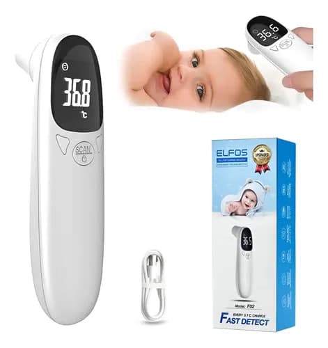 دماسنج الکترونیکی پزشکی مادون قرمز غیر تماسی برای کودکان برند Elfos (باطری خور) مدل f02 — تصویر ۱۰