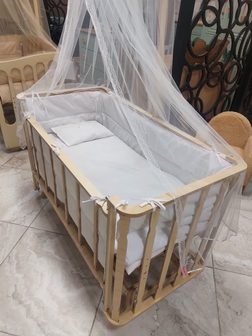 گهواره کنار مادر مدل فرشته ابعداد 60*90 برند دیوانکو Divanco چوب پلای‌وود — تصویر ۴