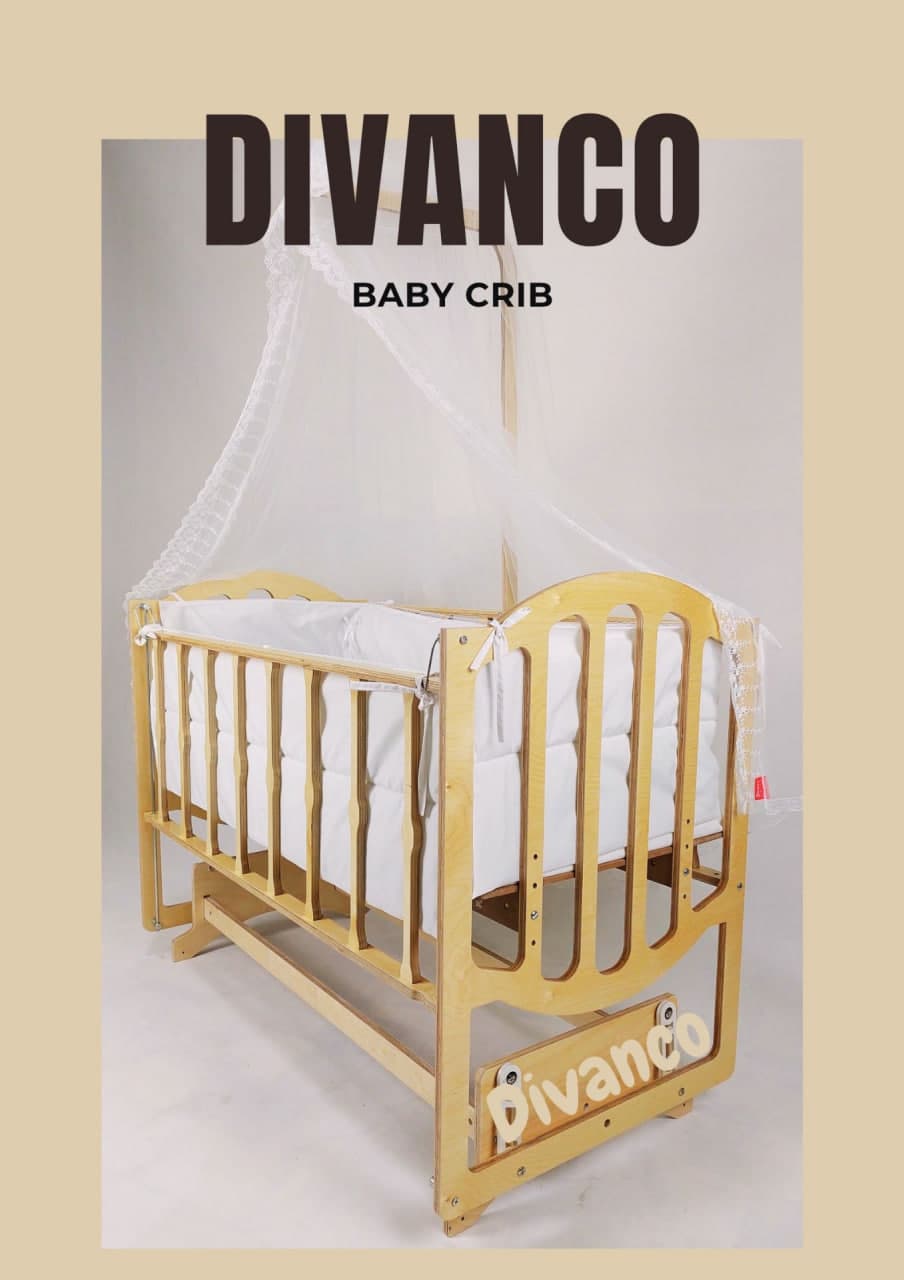 گهواره کنار مادر مدل الیزا ابعداد 60*90 برند دیوانکو Divanco چوب پلایوود — تصویر ۸