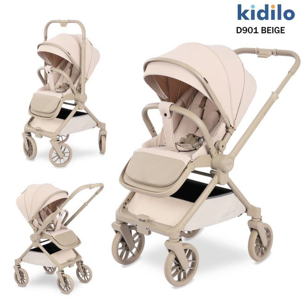 کالسکه کیدیلو kidilo مدل D901 ( دسته دوطرفه و چهار چرخ ۳۶۰ درجه)