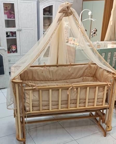 تخت و گهواره پرنسس (چوب) ابعداد 60*120 آنجل لند _ AngelLand — تصویر ۳