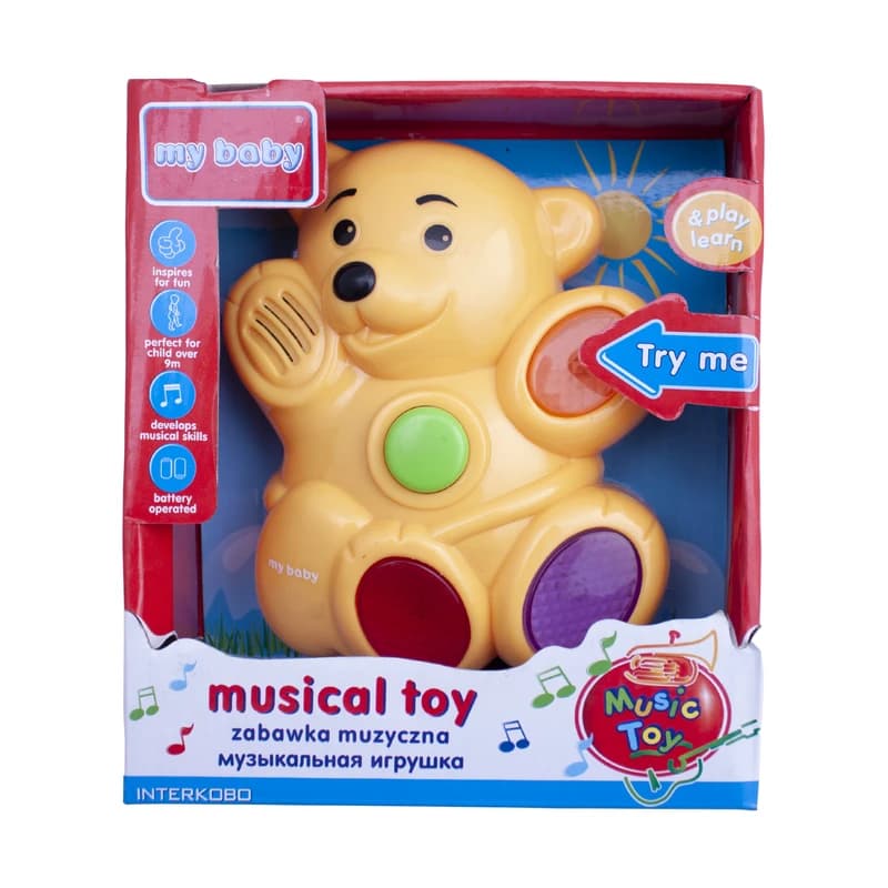 اسباب بازی موزیکال طرح خرس برند مای بیی تویز خارجی MybabyToys کد Art.35269 — تصویر ۳
