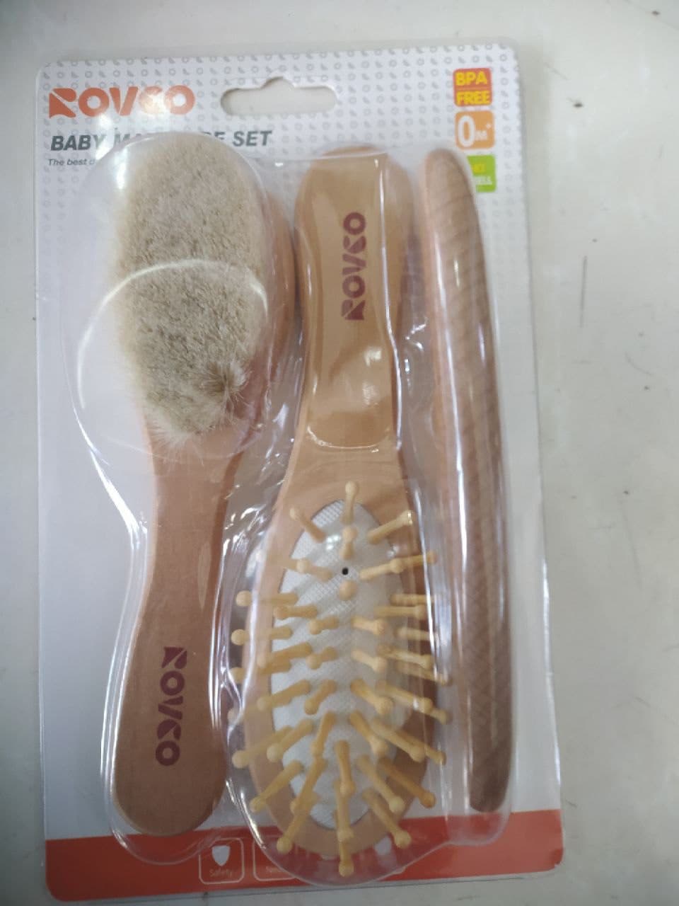 شانه چوبی و برس 3 تیکه باودودو Baododo — تصویر ۶