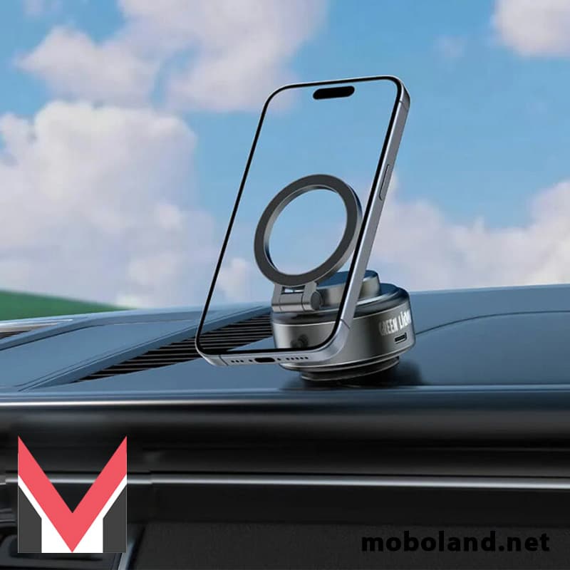 هولدر موبایل وکیوم مکشی مگ سیف گرین لاین Green Lion GX-29 Auto Suction Phone Holder — تصویر ۳
