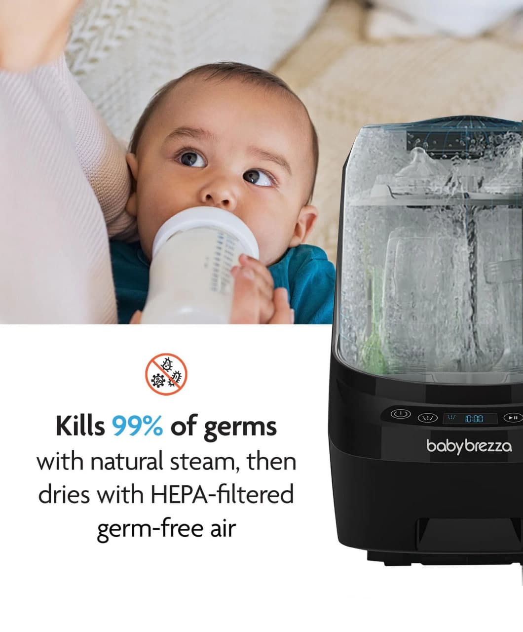 دستگاه شیشه شور بیبی برزا Baby Brezza bottle washer (مشکی) — تصویر ۴