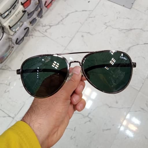 عینک آفتابی مردانه مارک کارتیر شیشه سنگ(رنگ مشکی) — تصویر ۲