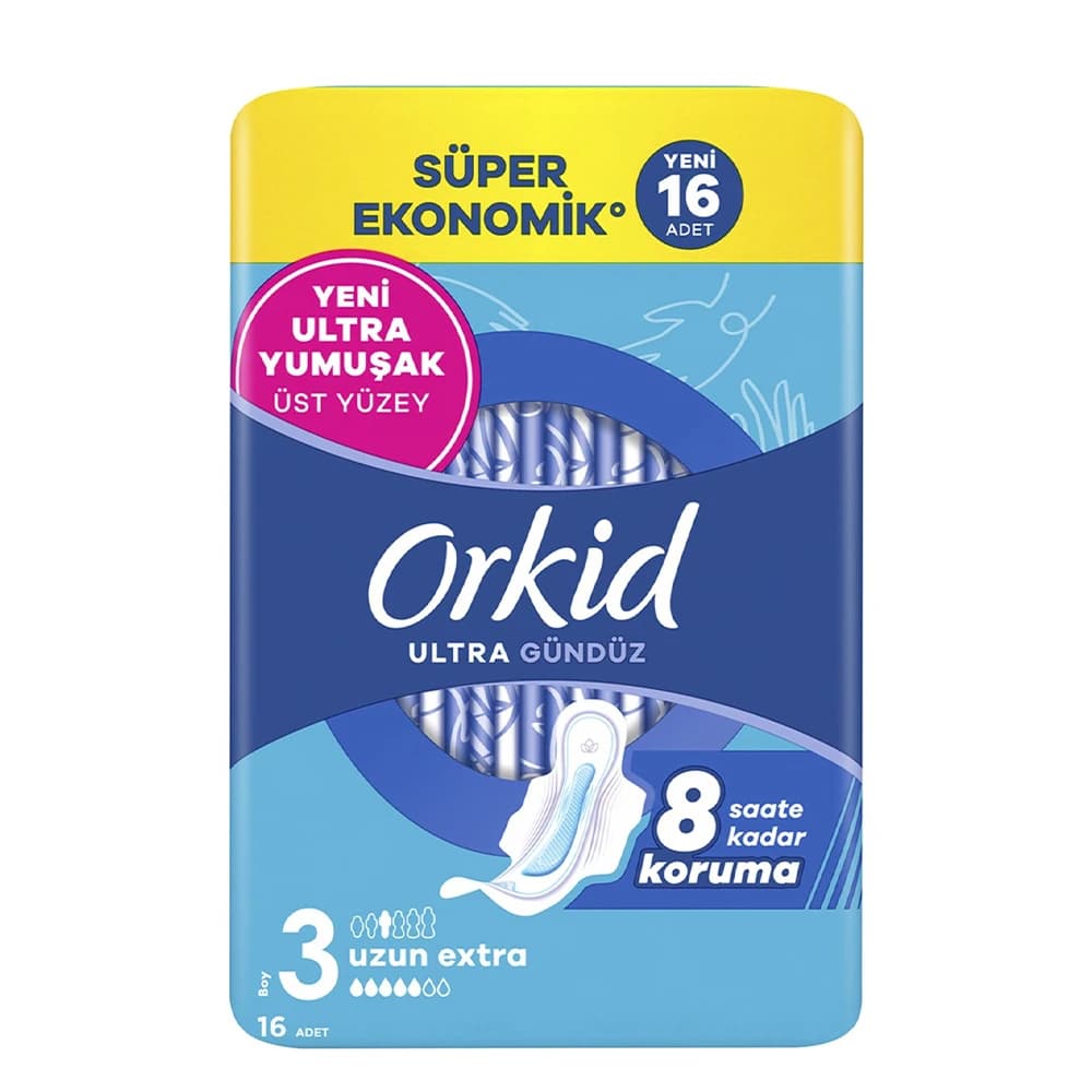 نوار بهداشتی روزانه ارکید خیلی بلند Ultra Ekstra سایز 3 با محافظت 8 ساعته بسته 16 عددی — تصویر ۵