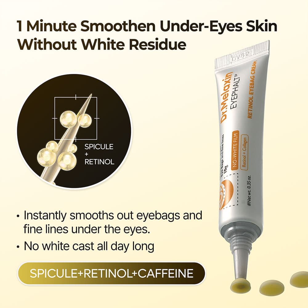 دور چشم رتینول دکتر ملاکسین Dr.Melaxin مدل Eyephalt Eyebag از بین برنده ی کیسه زیر چشمی, تیرگی و پف وزن 10 گرم — تصویر ۸