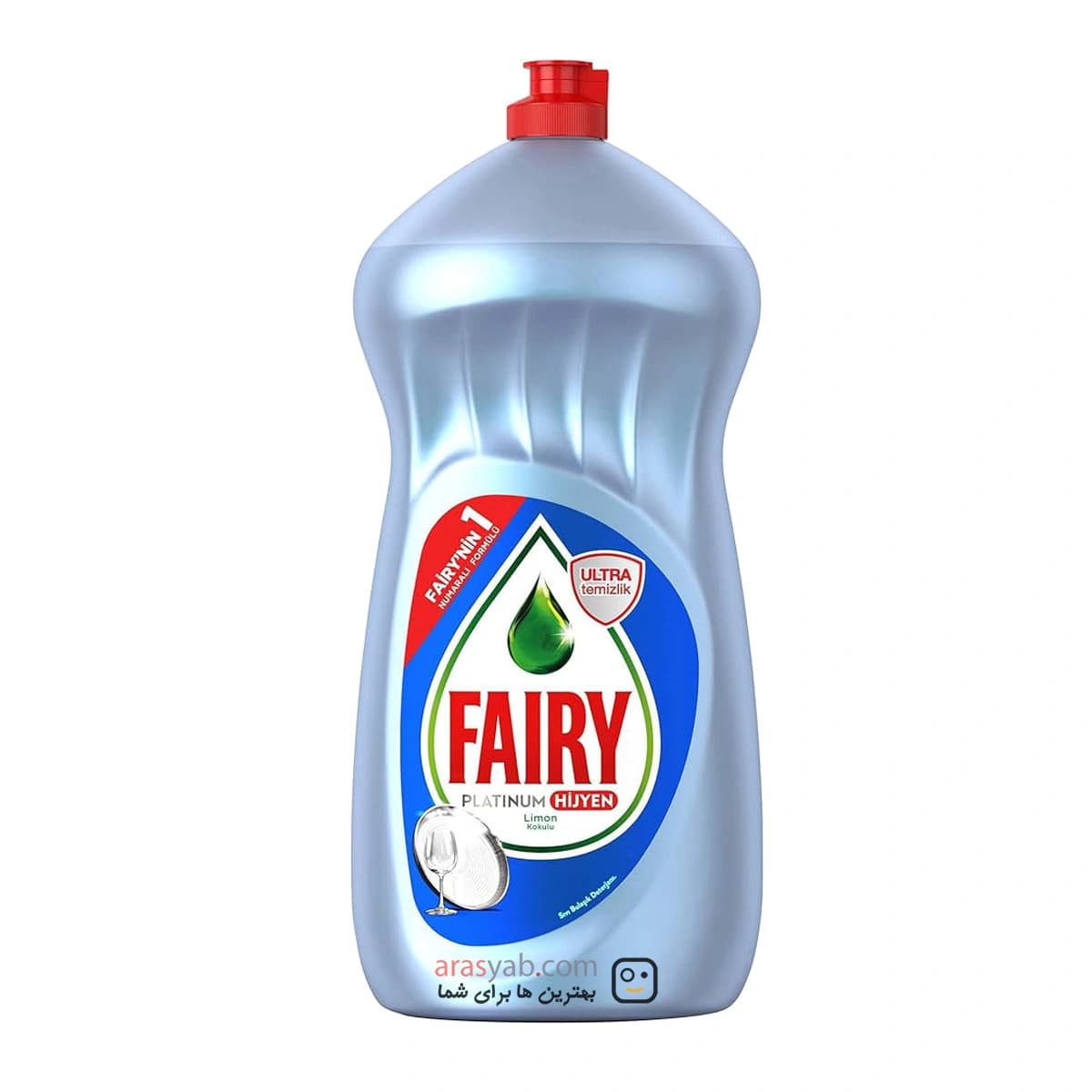 مایع ظرفشویی دستی فیری Fairy پلاتینیوم Platinum با رایحه لیمویی حجم 1.5 لیتری