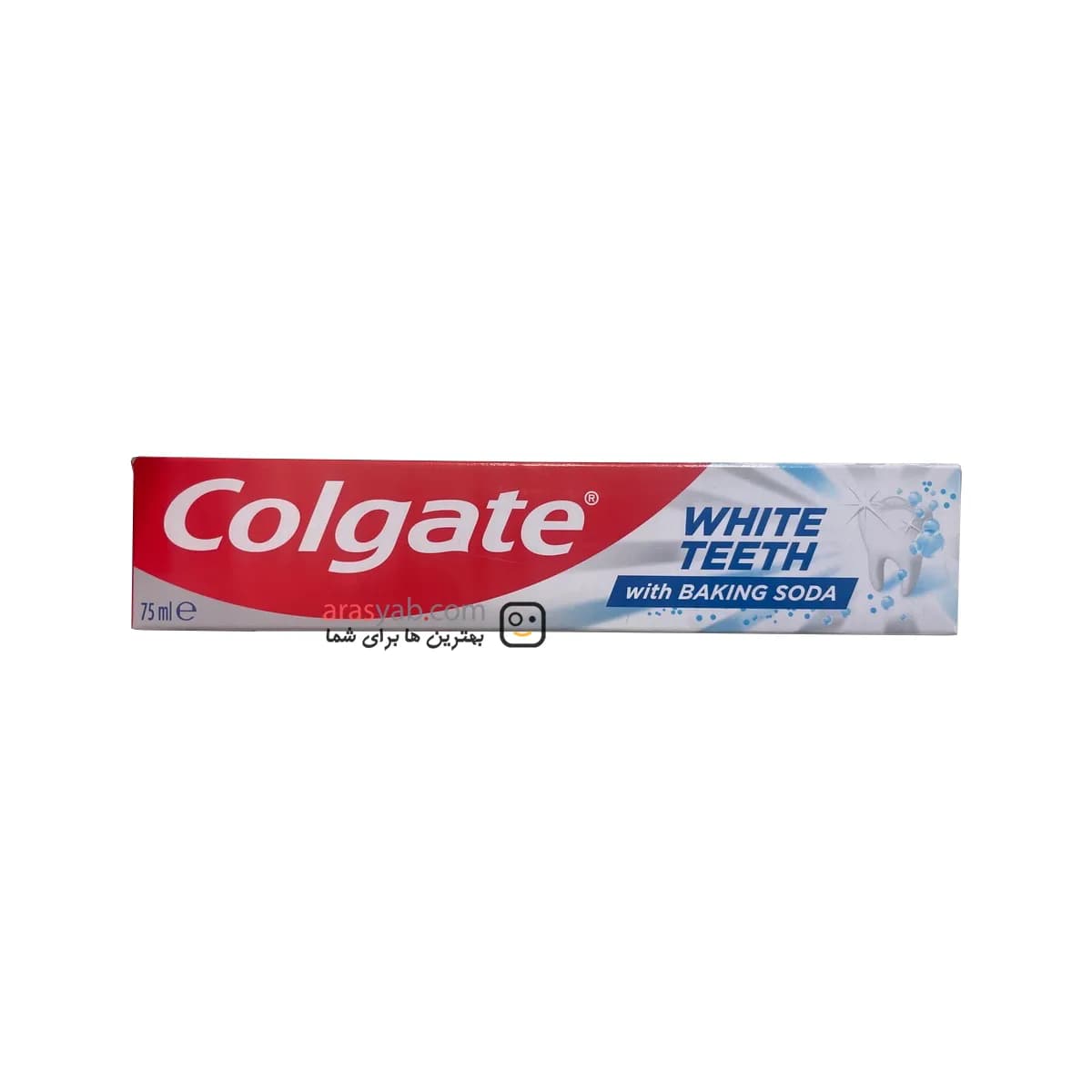 خمیر دندان سفید کننده کلگیت Colgate مدل white teeth تهیه شده با جوش شیرین حجم 75 میل — تصویر ۲