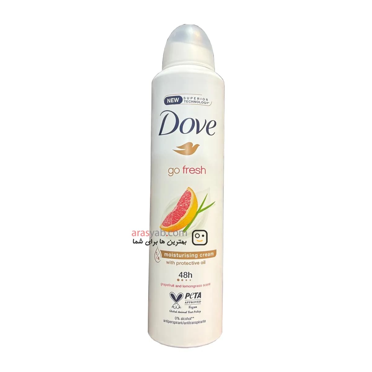 اسپری ضدتعریق زنانه داو DOVE رایحه گریپ فروت و علف لیمو حجم 250 میل