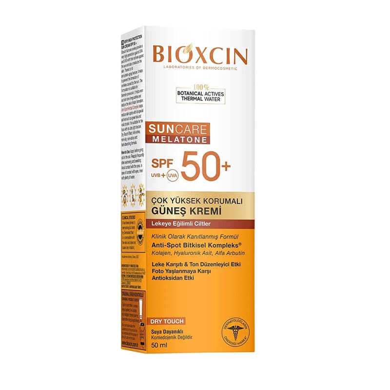 کرم ضد آفتاب بی رنگ ضد لک بیوکسین مناسب پوست های مستعد لک با spf 50 حجم 50 میل Bioxcin