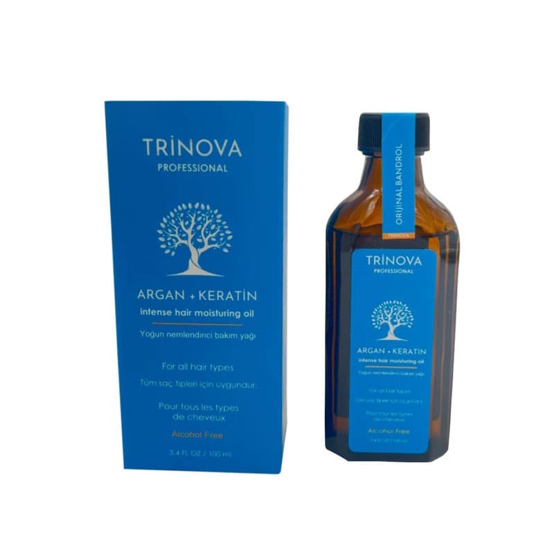 روغن آرگان و کراتین ترینوا حجم ۱۰۰ میل مرطوب کننده قوی و مناسب انواع مو