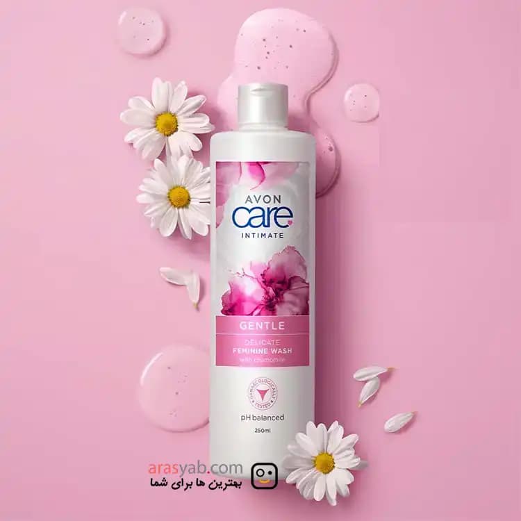 ژل بهداشتی بانوان آون Avon مدل ملایم Gentle با عصاره گل بابونه حجم 250 میل — تصویر ۶