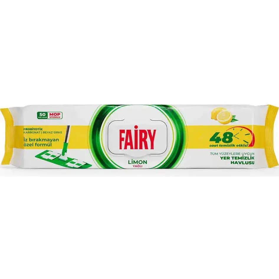دستمال طی کشی فیری Fairy با رایحه لیمویی با محافظت 48 ساعته بسته 50 عددی — تصویر ۴