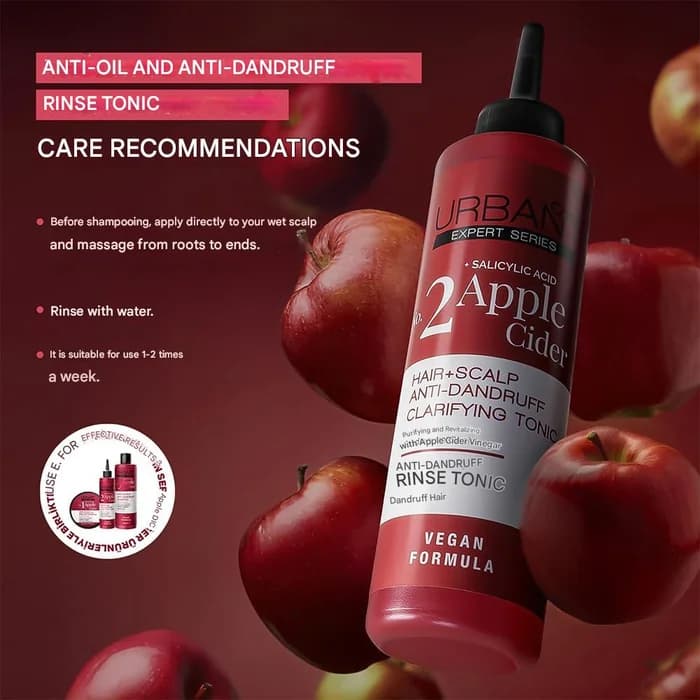 تونیک ضد شوره و اسکالپ مو اوربان کر Urban care حاوی سرکه سیب حجم 200 میل — تصویر ۱۱