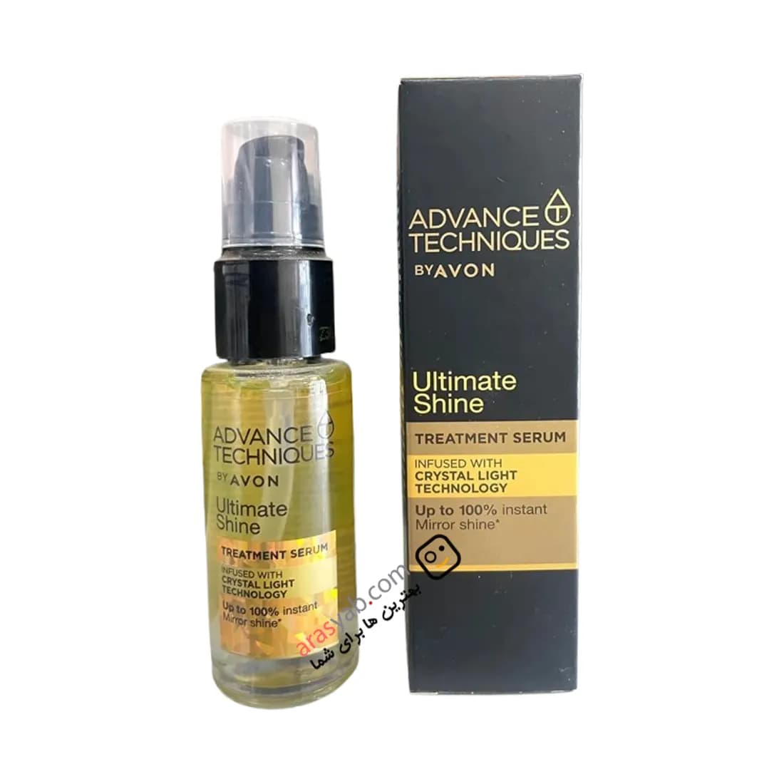 سرم درمانی درخشان کننده مو آون Avon مدل Ultimate Shine صاف کننده و ضد وز و موخوره حجم 30 میل
