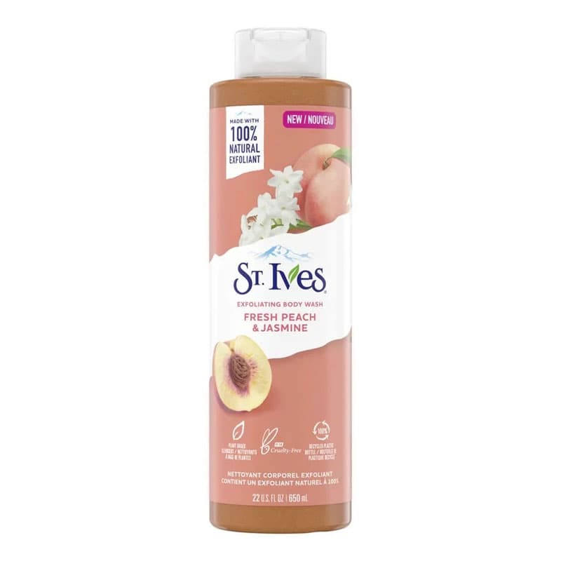 شامپو بدن مدل عصاره هلو Fresh peach and jasmine اس تی.ایوز ST.IVES حجم 650 میل — تصویر ۲