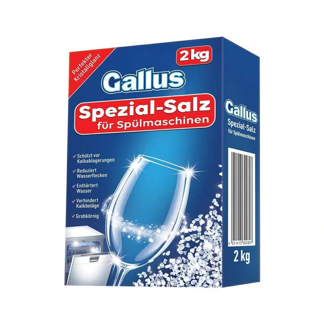 نمک ماشین ظرفشویی گالوس Gallus اصل آلمان بسته 2 کیلویی — تصویر ۶