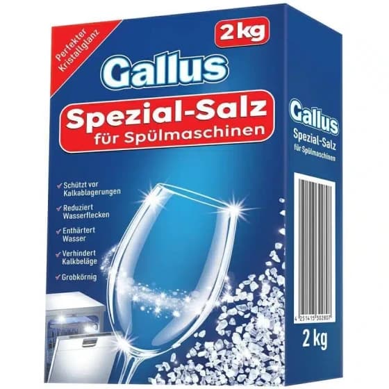 نمک ماشین ظرفشویی گالوس Gallus اصل آلمان بسته 2 کیلویی — تصویر ۵