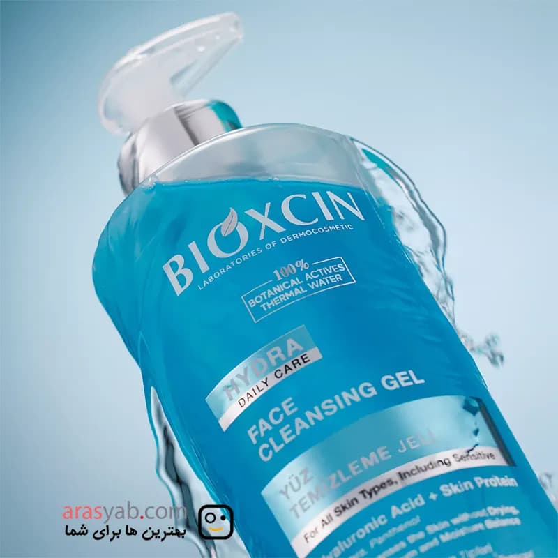 ژل شستشوی روزانه صورت بیوکسین Bioxcin مدل Hydra حاوی هیالورونیک اسید حجم 500 میل — تصویر ۳