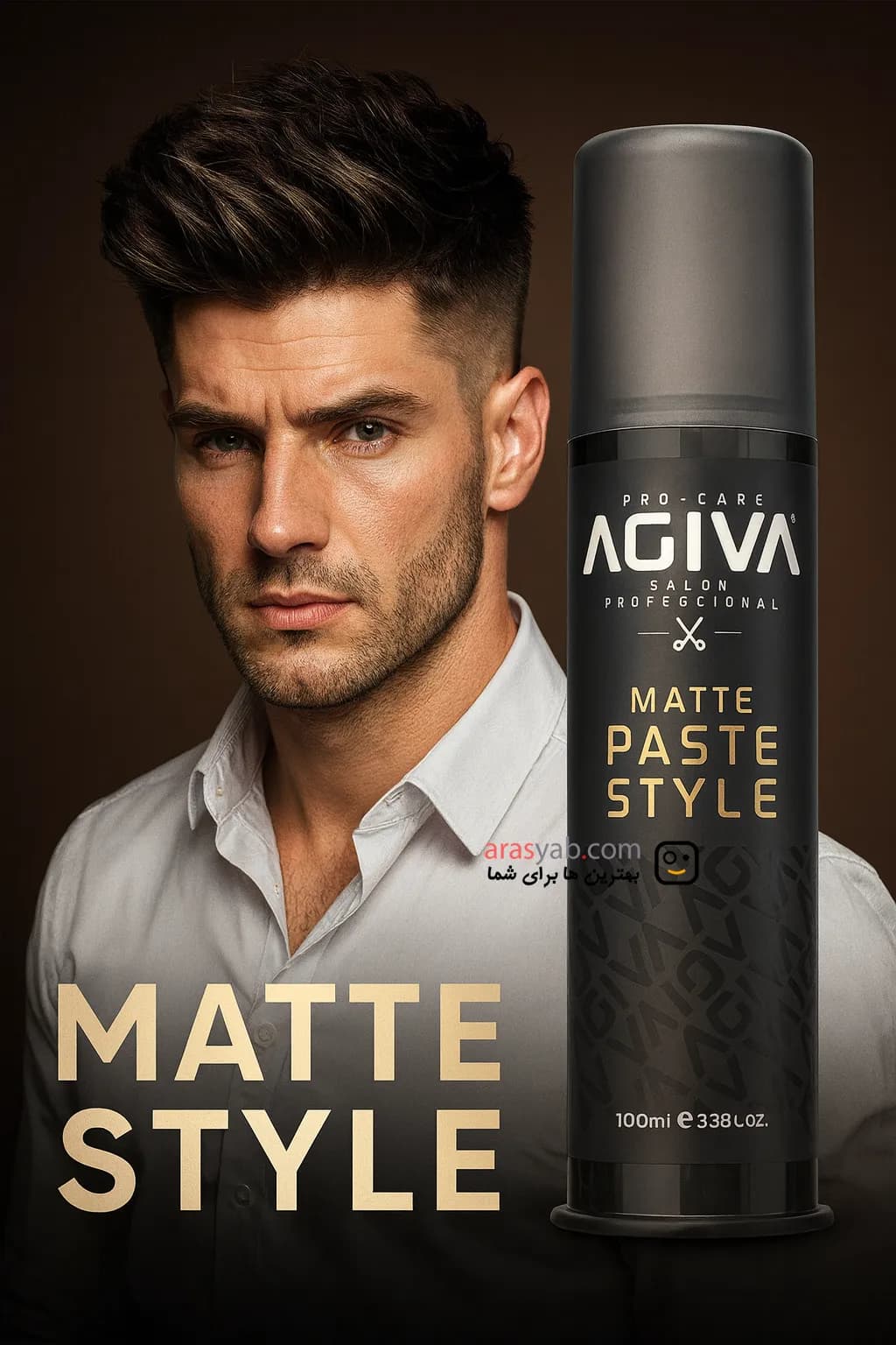 واکس موی پمپی مات آگیوا مدل MATTE PASTE STYLE حجم 100 میل — تصویر ۳