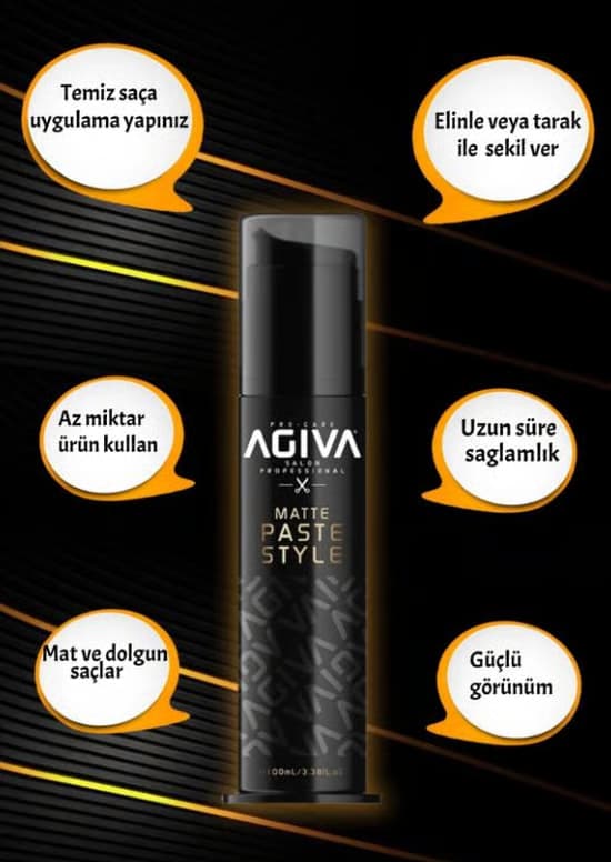 واکس موی پمپی مات آگیوا مدل MATTE PASTE STYLE حجم 100 میل — تصویر ۵