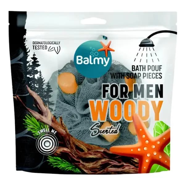 لیف صابونی معطر مردانه بالمی Balmy با رایحه چوبی Woody — تصویر ۵
