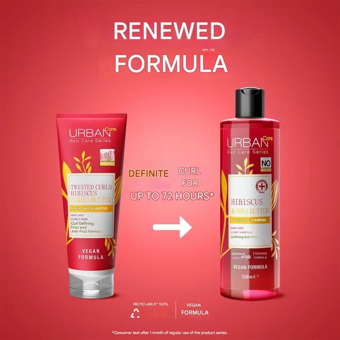 شامپو موی فر اوربان کر Urban Care حاوی روغن شی باتر و Hibiscus حجم 350 میل — تصویر ۱۰