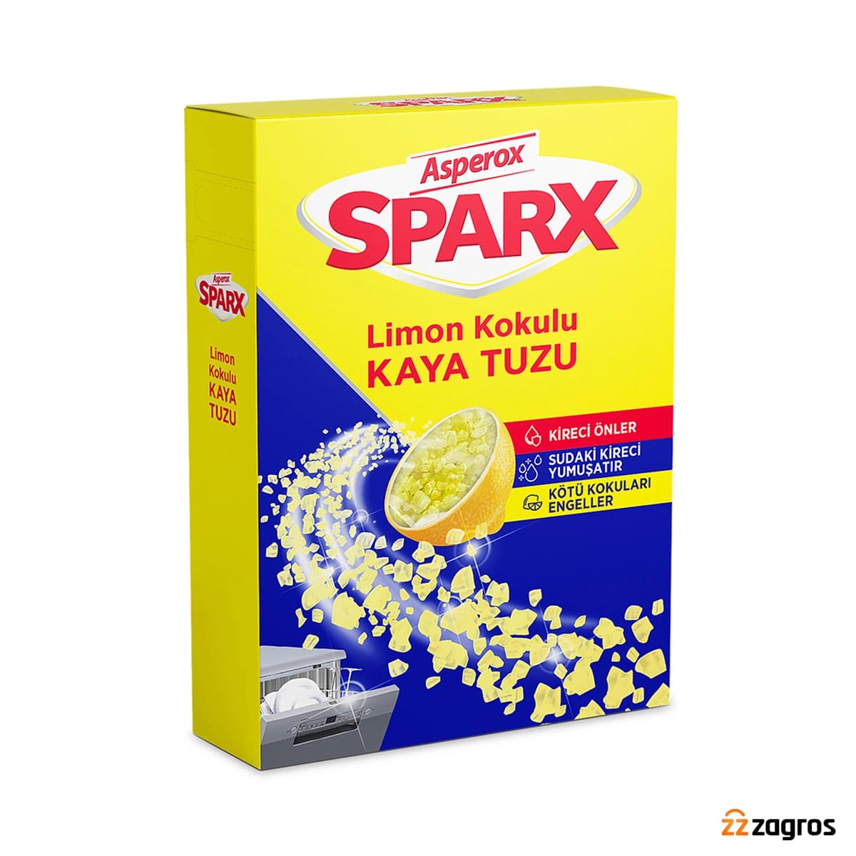 نمک ماشین ظرفشویی آسپروکس Asperox با رایحه لیمویی بسته 1.5 کیلویی — تصویر ۴