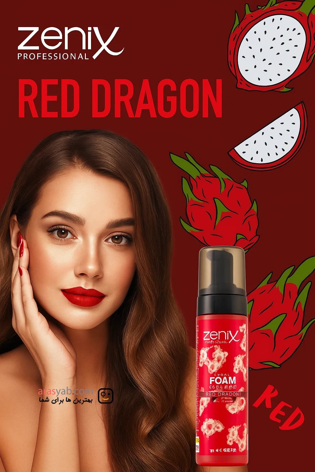 فوم شستشوی صورت اژدهای قرمز Red Dragon زنیکس Zenix حجم 200 میل — تصویر ۳