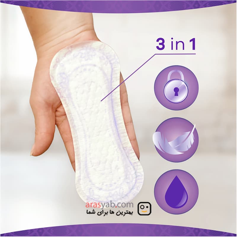 پد روزانه آلویز Always بدون عطر سایز بلند Long با جذب متوسط سری Daily Fresh گیگاپک 52 عددی — تصویر ۳