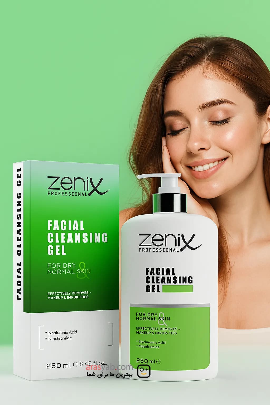 فیس واش پوست خشک و نرمال زنیکس Zenix با خاصیت آبرسانی پوست حجم 250 میل — تصویر ۳