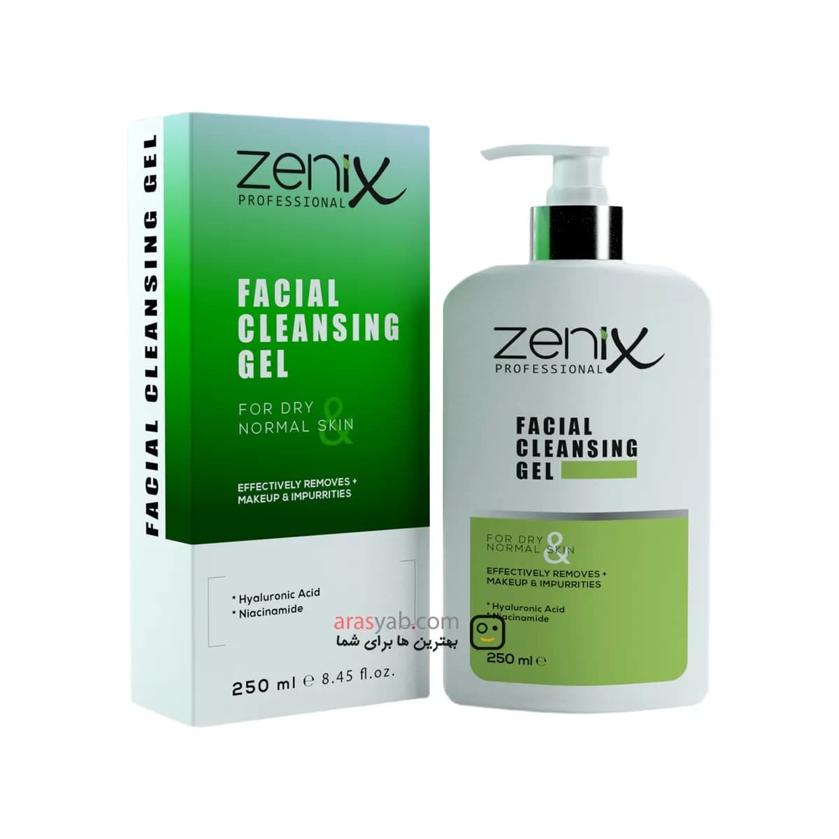 فیس واش پوست خشک و نرمال زنیکس Zenix با خاصیت آبرسانی پوست حجم 250 میل