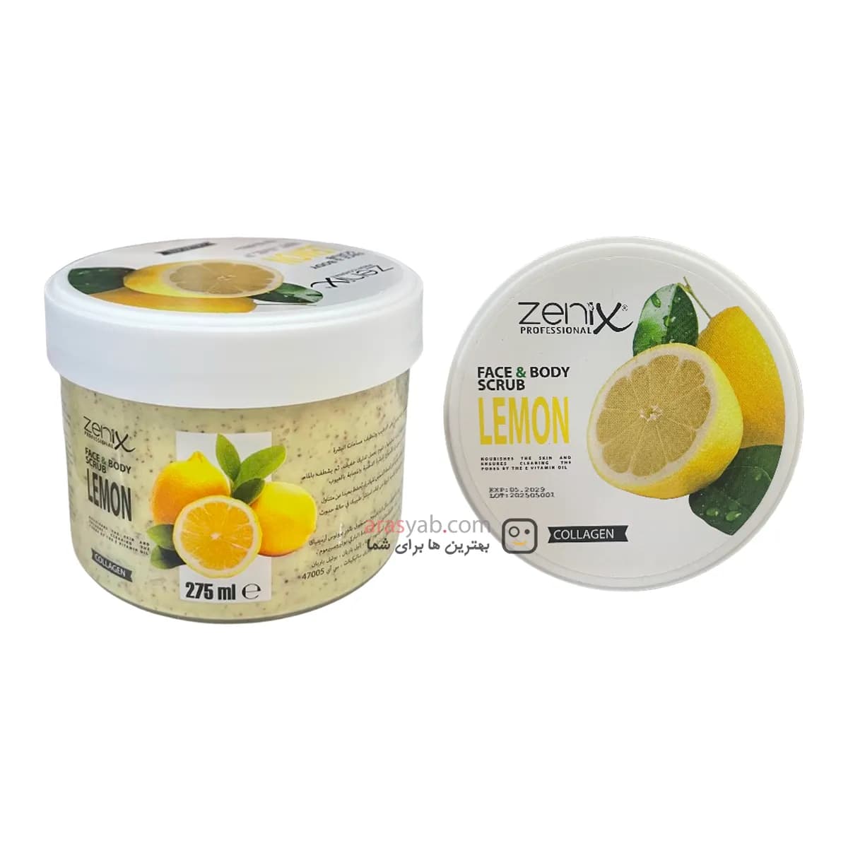 اسکراب لیمویی زنیکس zenix مناسب صورت و بدن حجم 275 میل — تصویر ۲