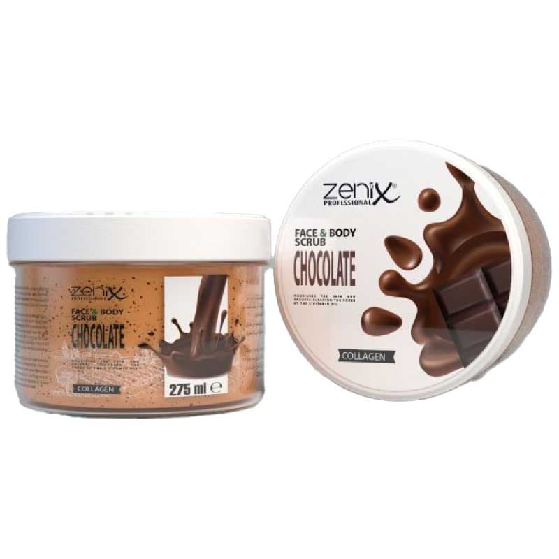 اسکراب شکلاتی زنیکس Zenix مناسب صورت و بدن حجم 275 میل — تصویر ۵