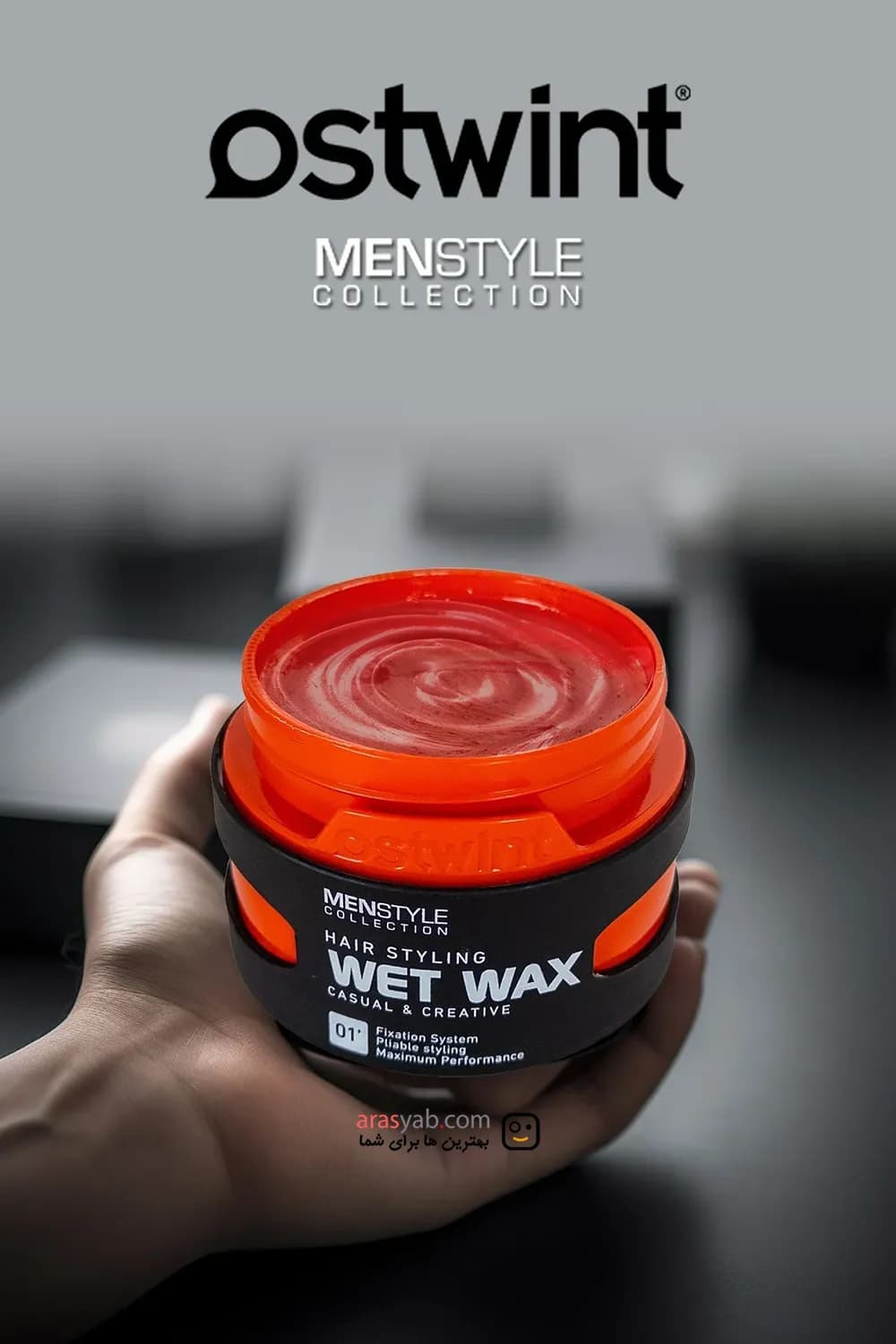 واکس مو 01 استوینت Ostwint نارنجی سری Wet Wax حجم 150 میل — تصویر ۷