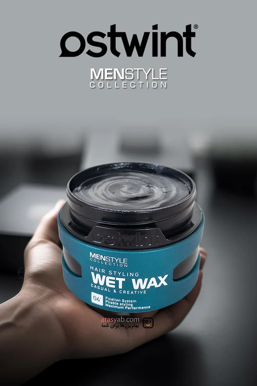 واکس مو 04 استوینت Ostwint سبز سری Wet Wax حجم 150 میل — تصویر ۷