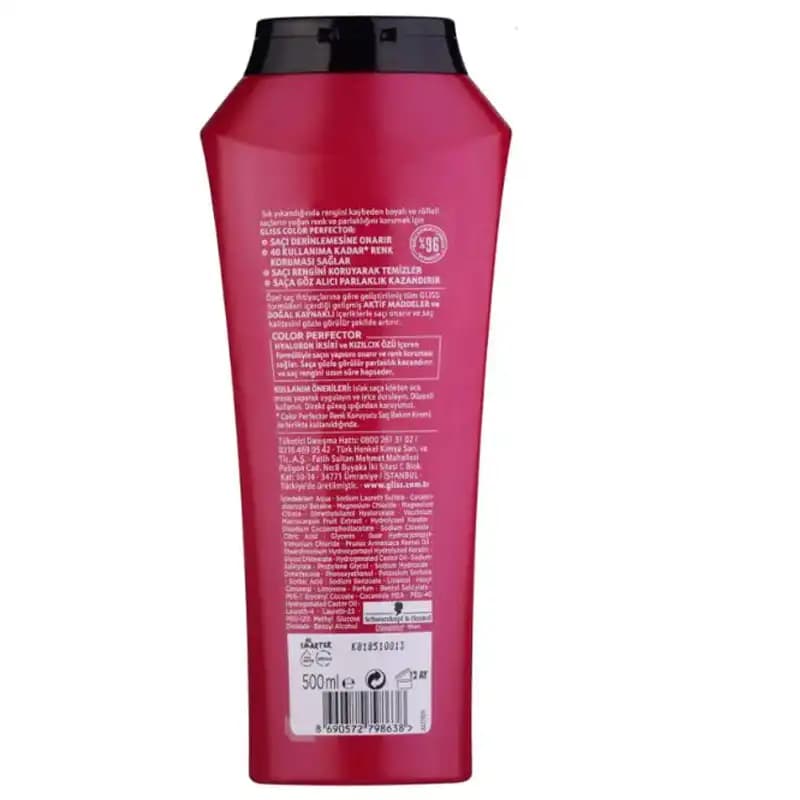 شامپو گلیس مدل Color Perfector مناسب موهای رنگ شده حجم 500 میلی لیتر — تصویر ۵