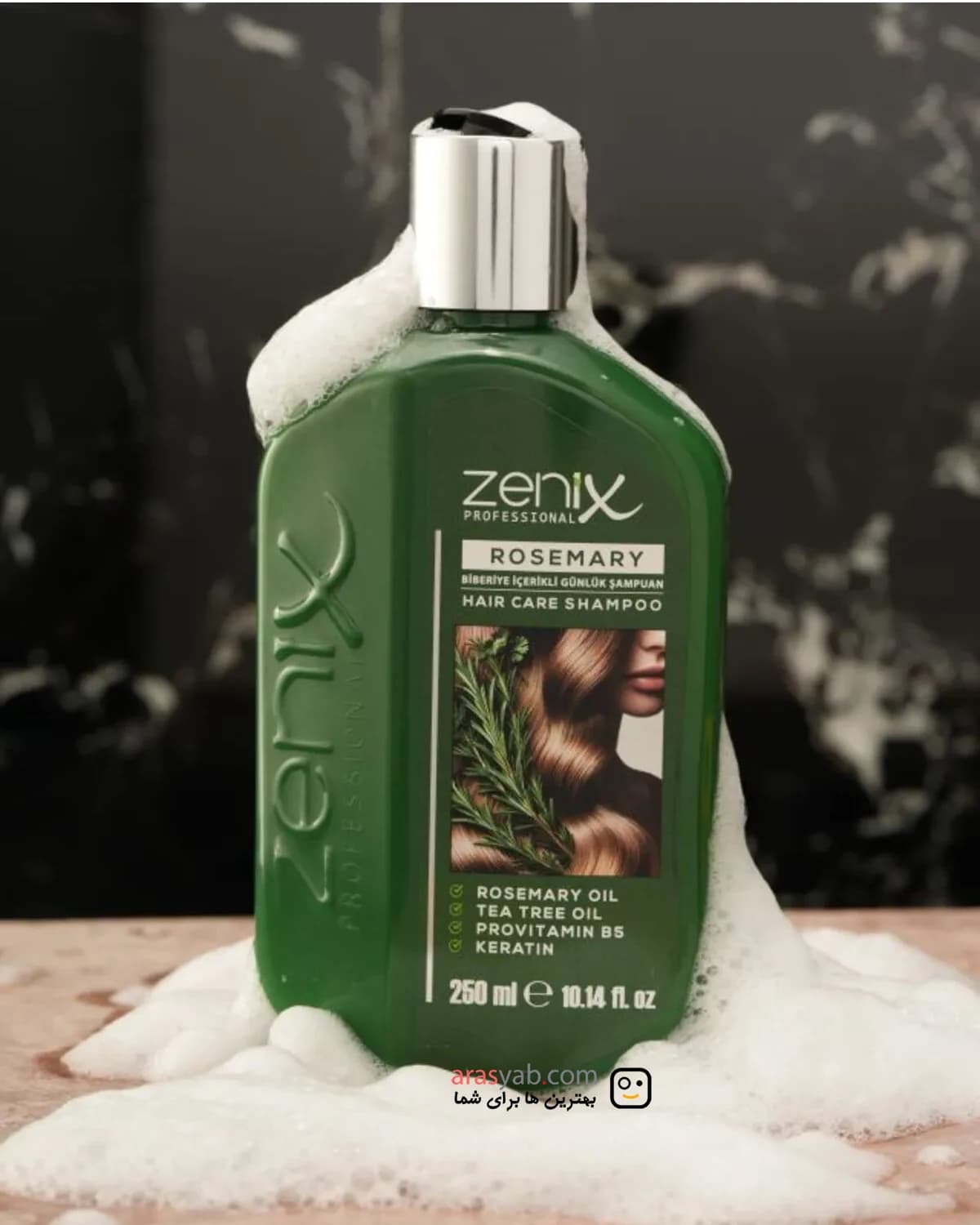 شامپو رزماری زنیکس Zenix ضدریزش، تغذیه کننده و کنترل چربی مو حجم 250 میل — تصویر ۳