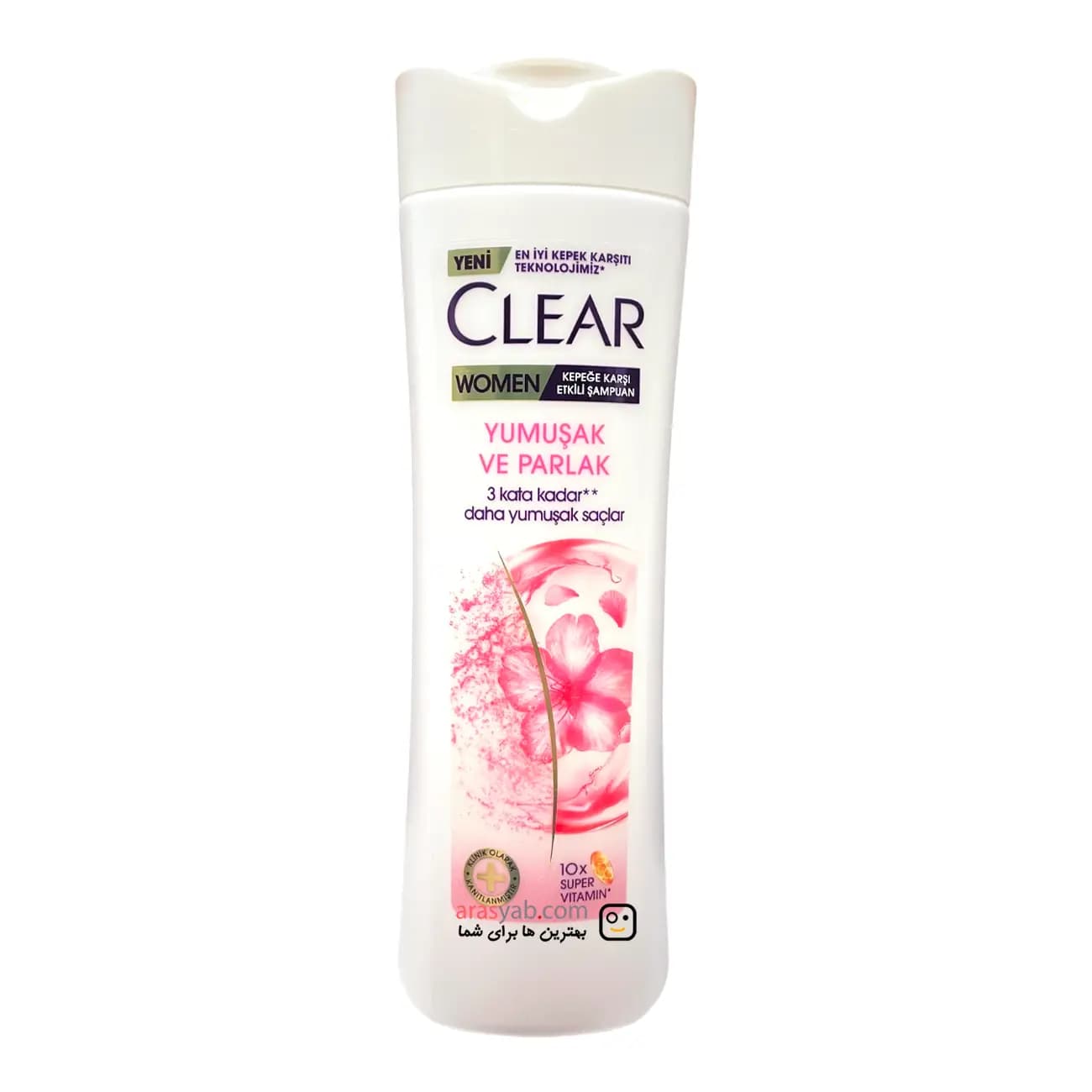 شامپو نرم کننده و درخشان کننده مو کلیر زنانه Clear Women با عصاره شکوفه های گیلاس حجم 350 میل