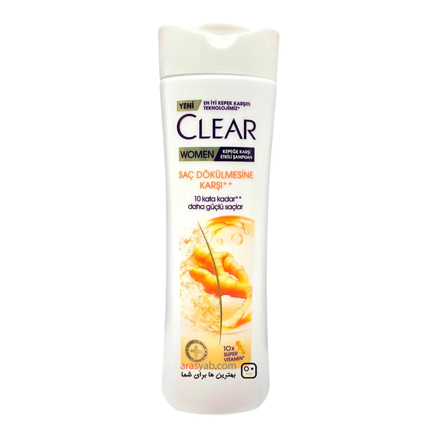 شامپو ضدشوره و ضدریزش کلیر زنانه Clear Women حاوی عصاره زنجبیل حجم 350 میل — تصویر ۲